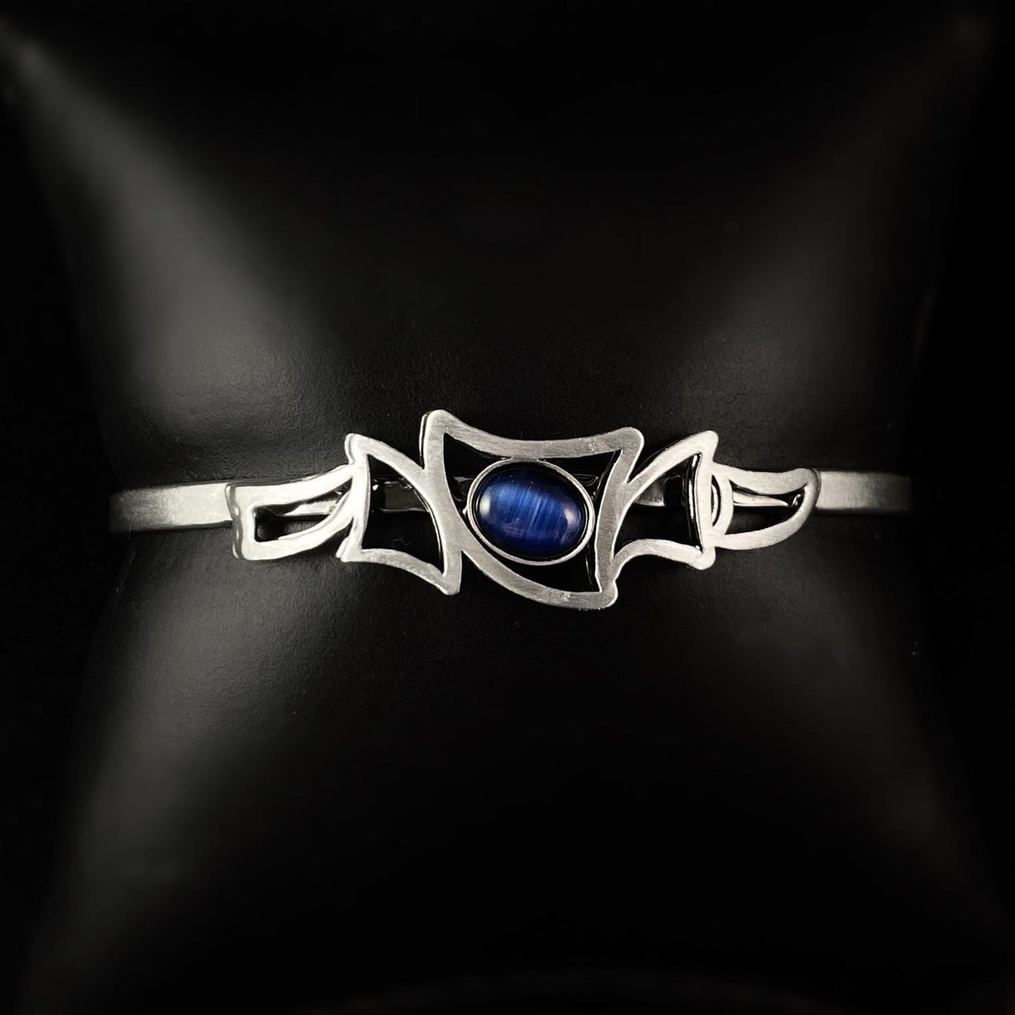 Lightweight Handmade Geometric Aluminum Bracelet, Blue and Silver Sails
