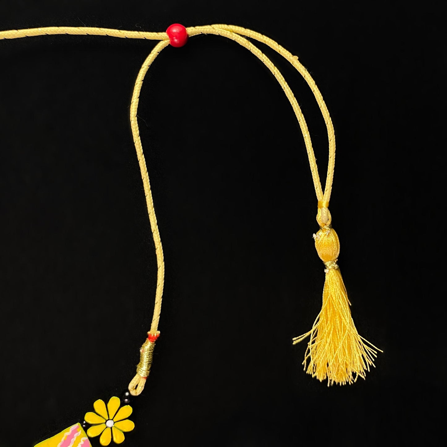 Handmade Vibrant Geometric Floral Clay Necklace
