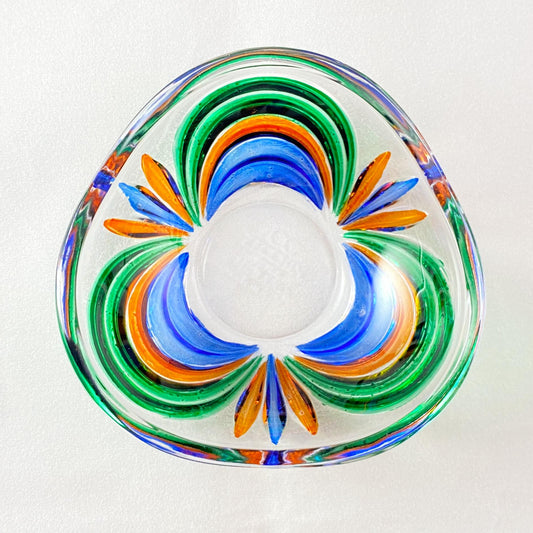 Venetian Glass Aurea Votive Holder/Dish - Handmade in Italy, Colorful Murano Glass