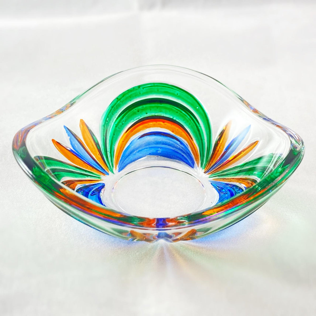 Venetian Glass Aurea Votive Holder/Dish - Handmade in Italy, Colorful Murano Glass