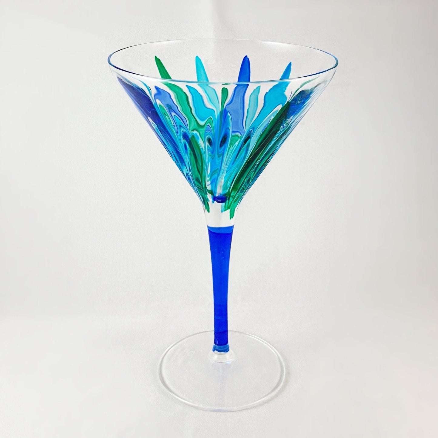 Incanto SD Blue Stem Venetian Martini Glass - Handmade in Italy, Colorful Murano Glass