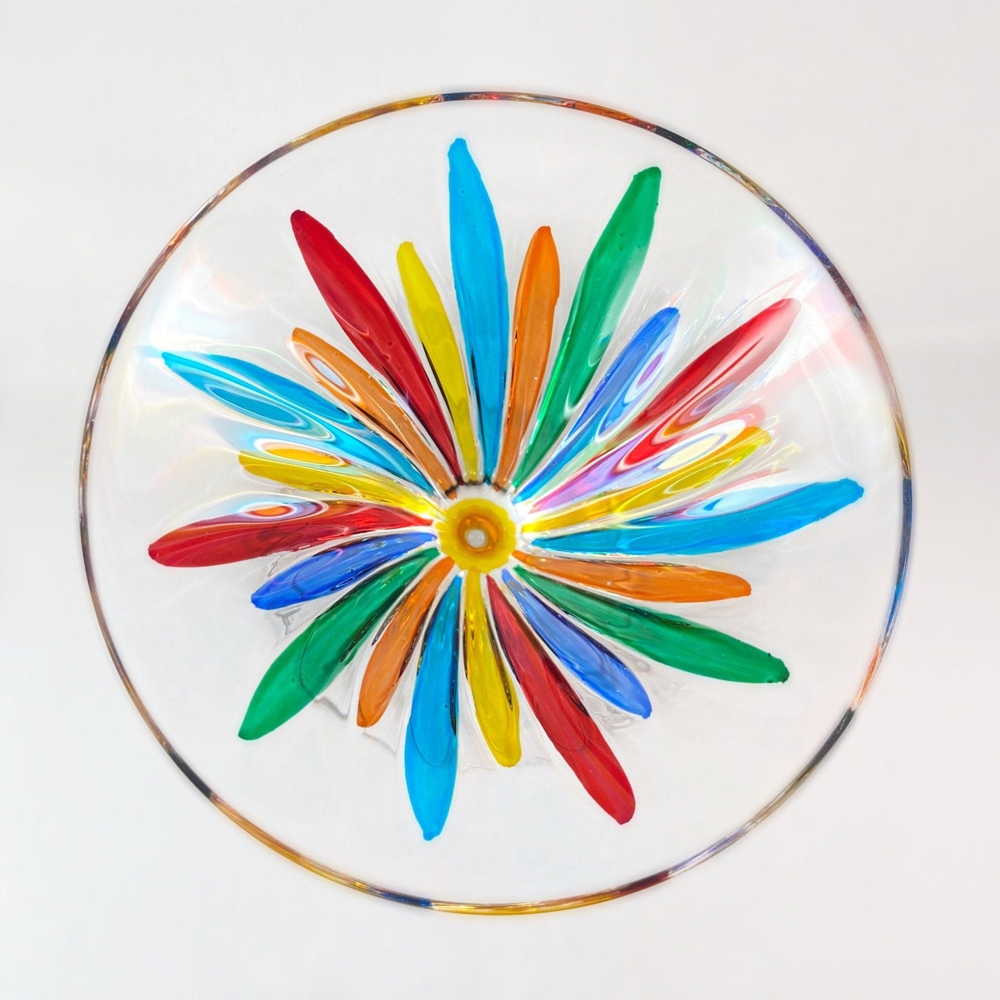 Incantos Yellow Stem Venetian Martini Glass - Handmade in Italy, Colorful Murano Glass