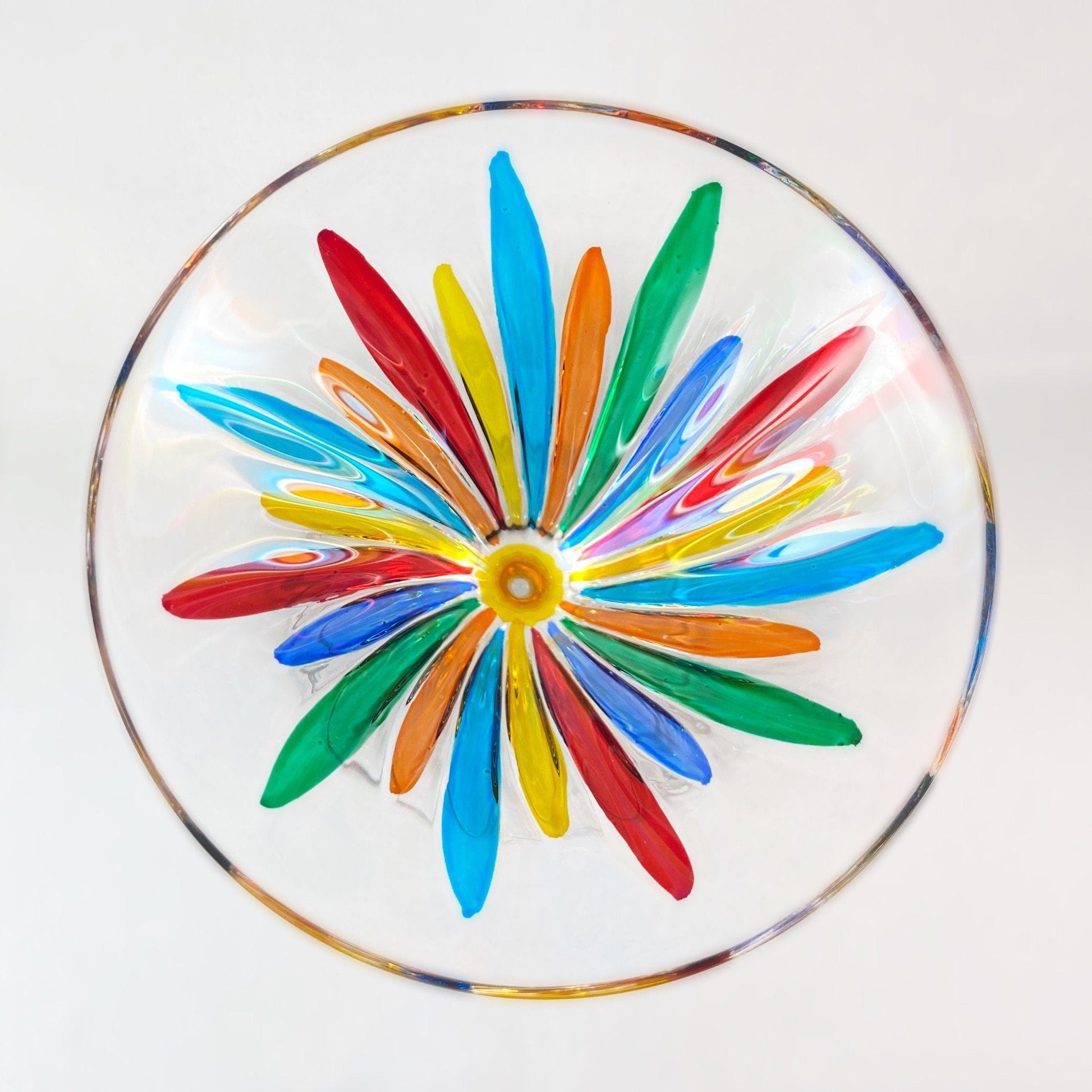 Incantos Yellow Stem Venetian Martini Glass - Handmade in Italy, Colorful Murano Glass