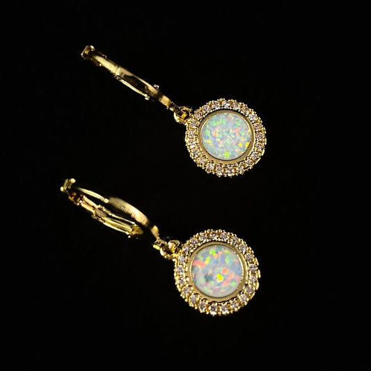 Iridescent Circle Swarovski Crystal Earrings - VBC