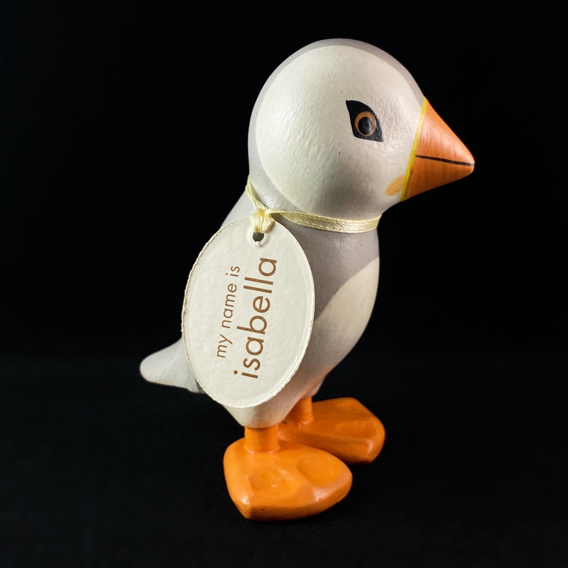 Isabella - Hand-carved and Hand-painted Bamboo Puffin