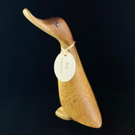 Ivy - Hand-carved and Hand-painted Bamboo Duck