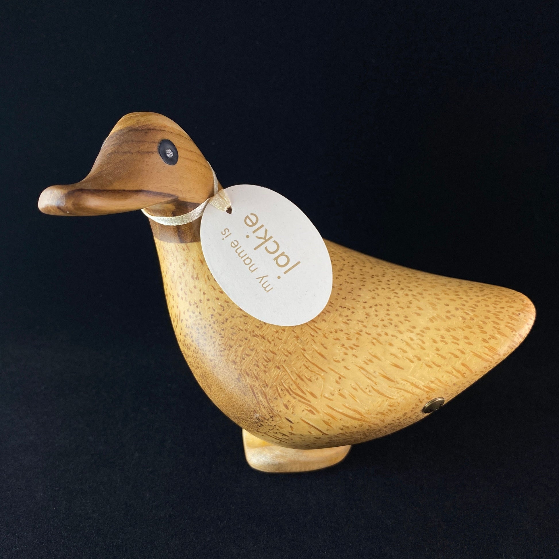 Jackie - Hand-carved and Hand-painted Bamboo Duck