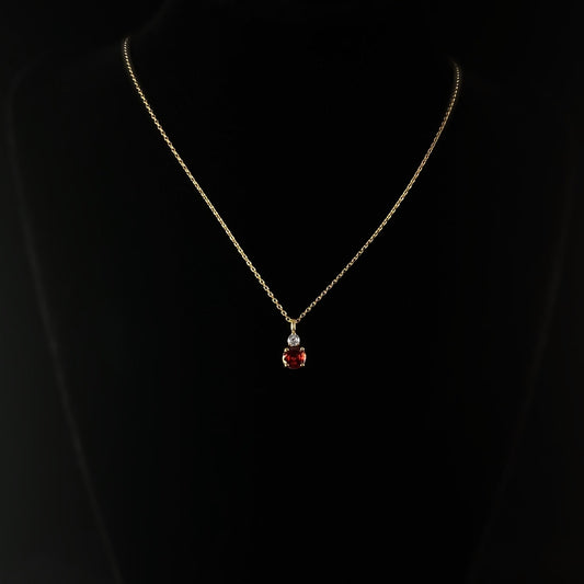January Birthstone Necklace Garnet - Classic Gold Minimalist