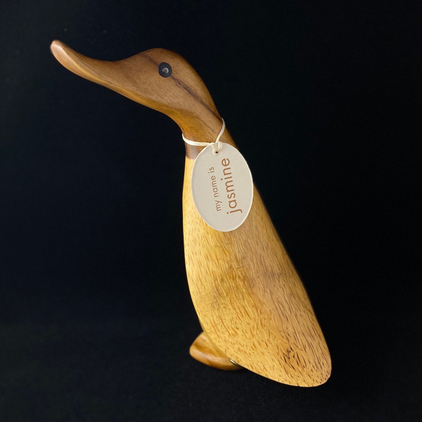 Jasmine - Hand-carved and Hand-painted Bamboo Duck