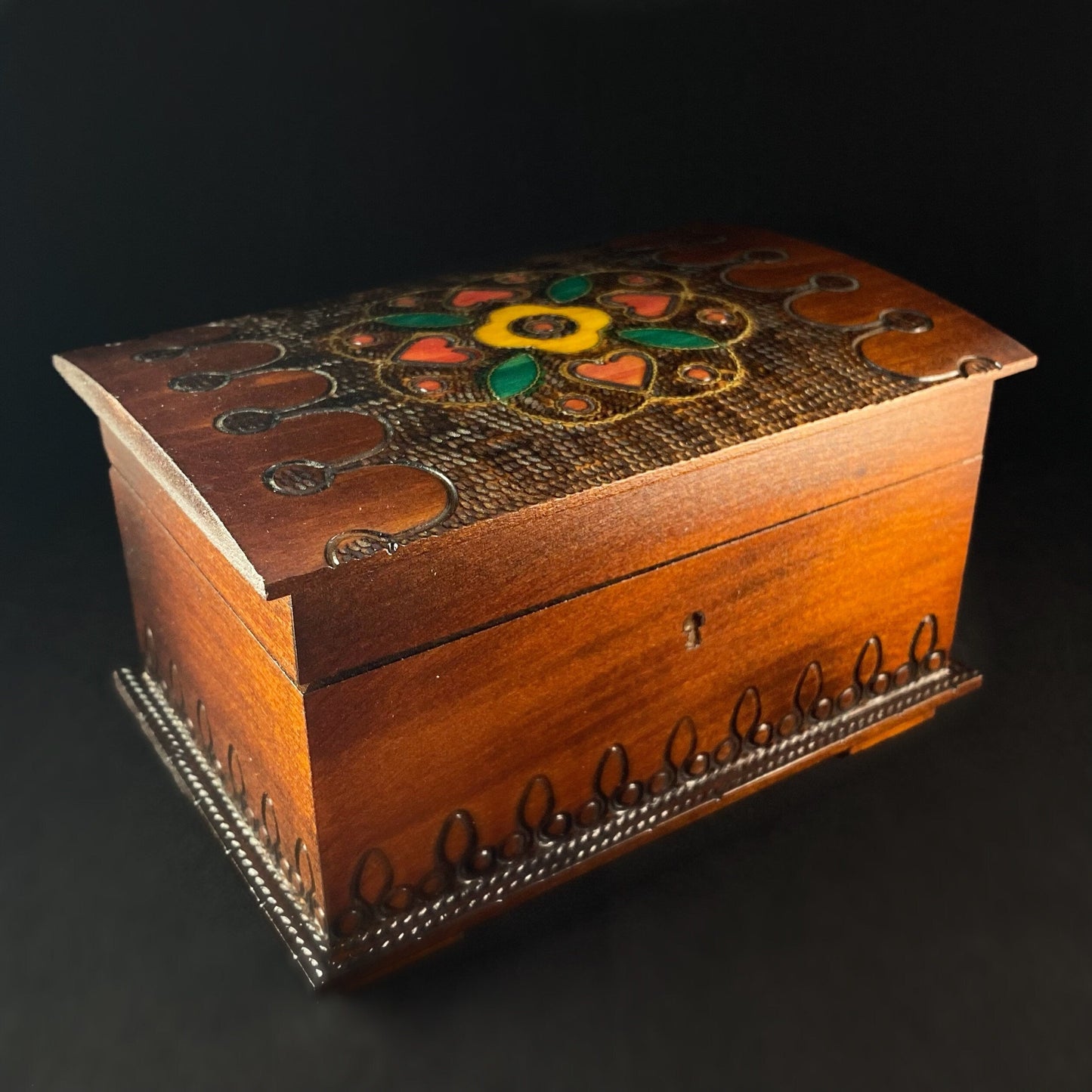 Jewelry Chest Handmade Hinged Rectangle Wooden Treasure Box