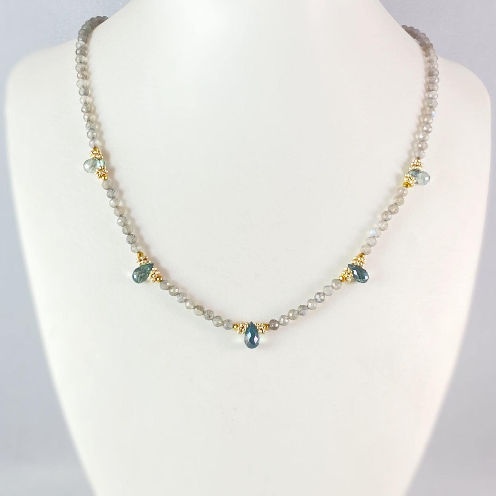 Labradorite, Alexandrite, and Topaz Necklace, Handmade in USA - Avaasi