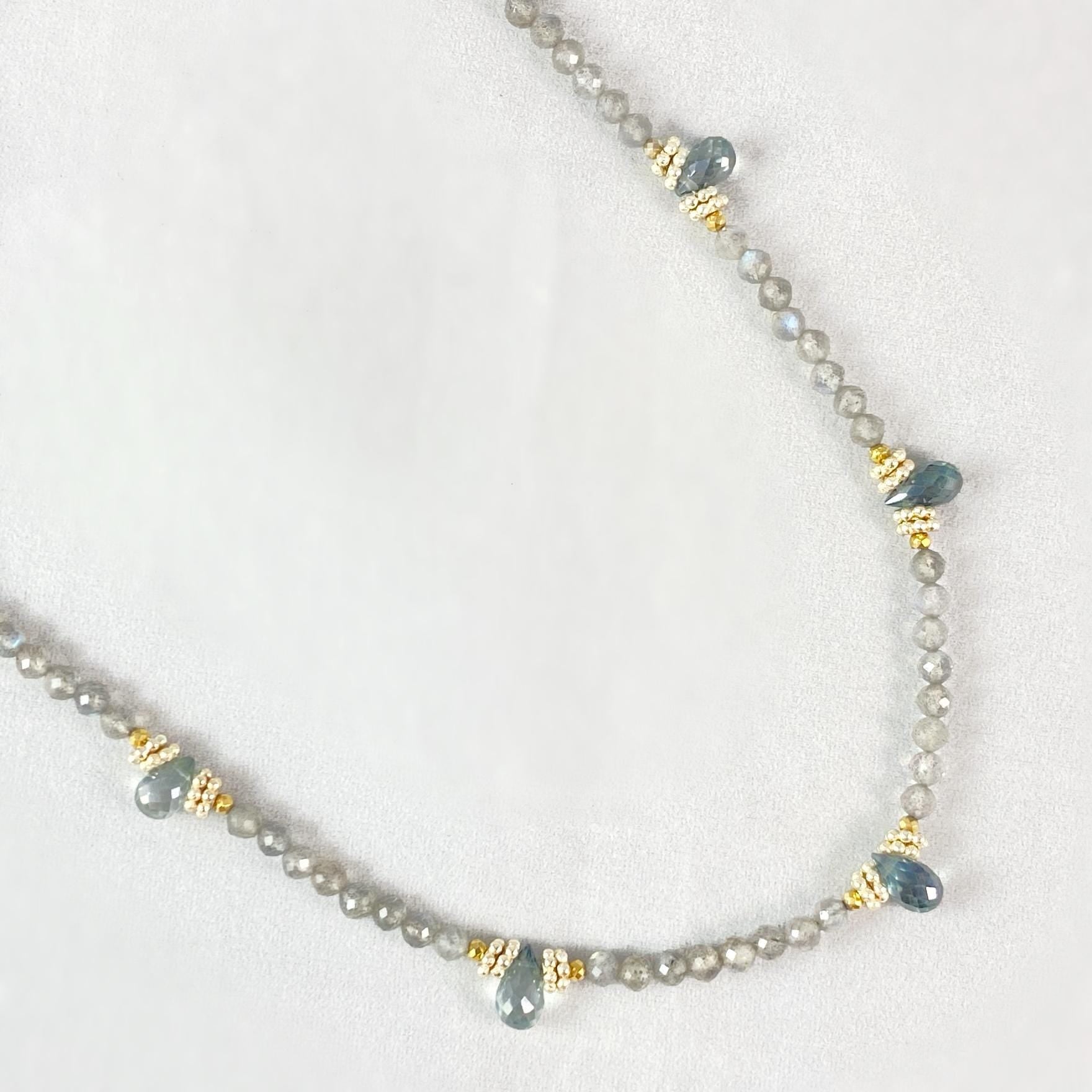 Labradorite, Alexandrite, and Topaz Necklace, Handmade in USA - Avaasi