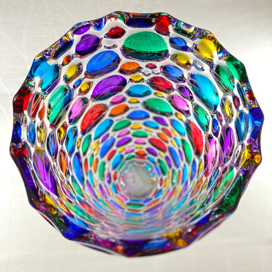 Large Kaleidoscope Venetian Glass Vase - Handmade in Italy, Colorful Murano Glass Vase