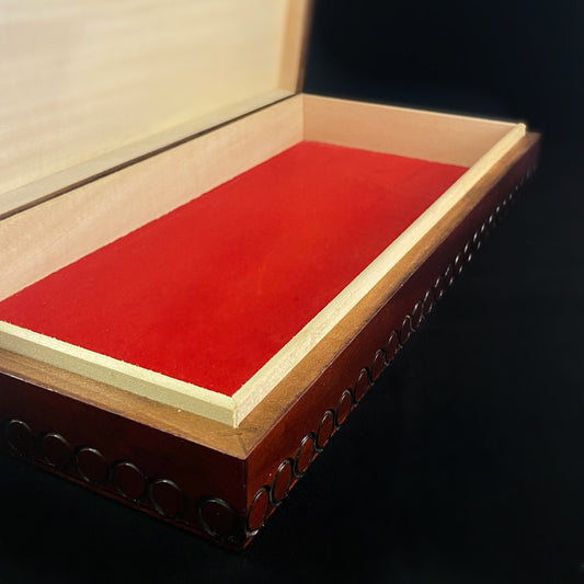 Large Rectangular Jewelry Box, Handmade Wooden Hinged Treasure Box