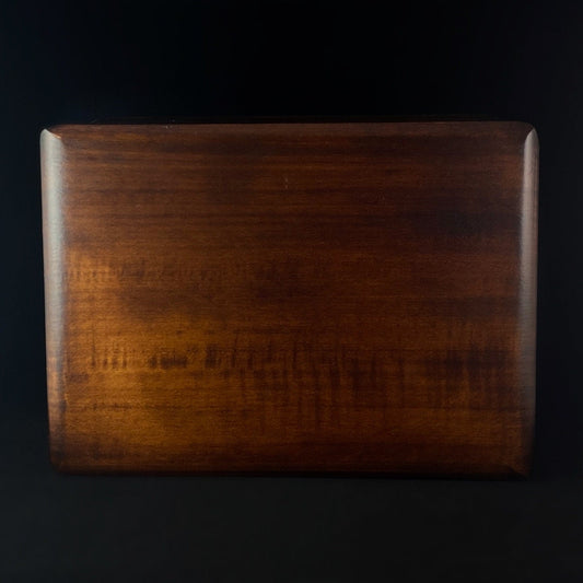 Large Rectangular Jewelry Box with Small Skeleton Key, Handmade Wooden Hinged Treasure Box
