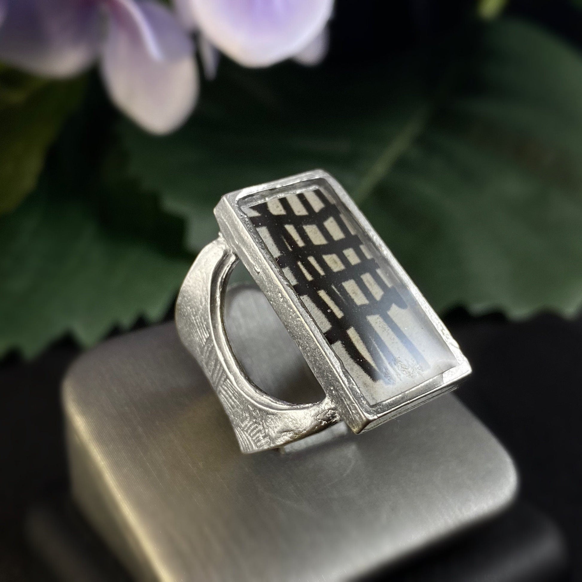 Large Rectangular Statement Ring - Handmade in Canada, Anne-Marie Chagnon Jewelry