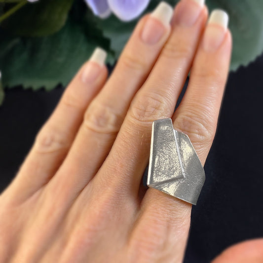 Large Silver Statement Ring - Handmade in Canada, Anne-Marie Chagnon Jewelry