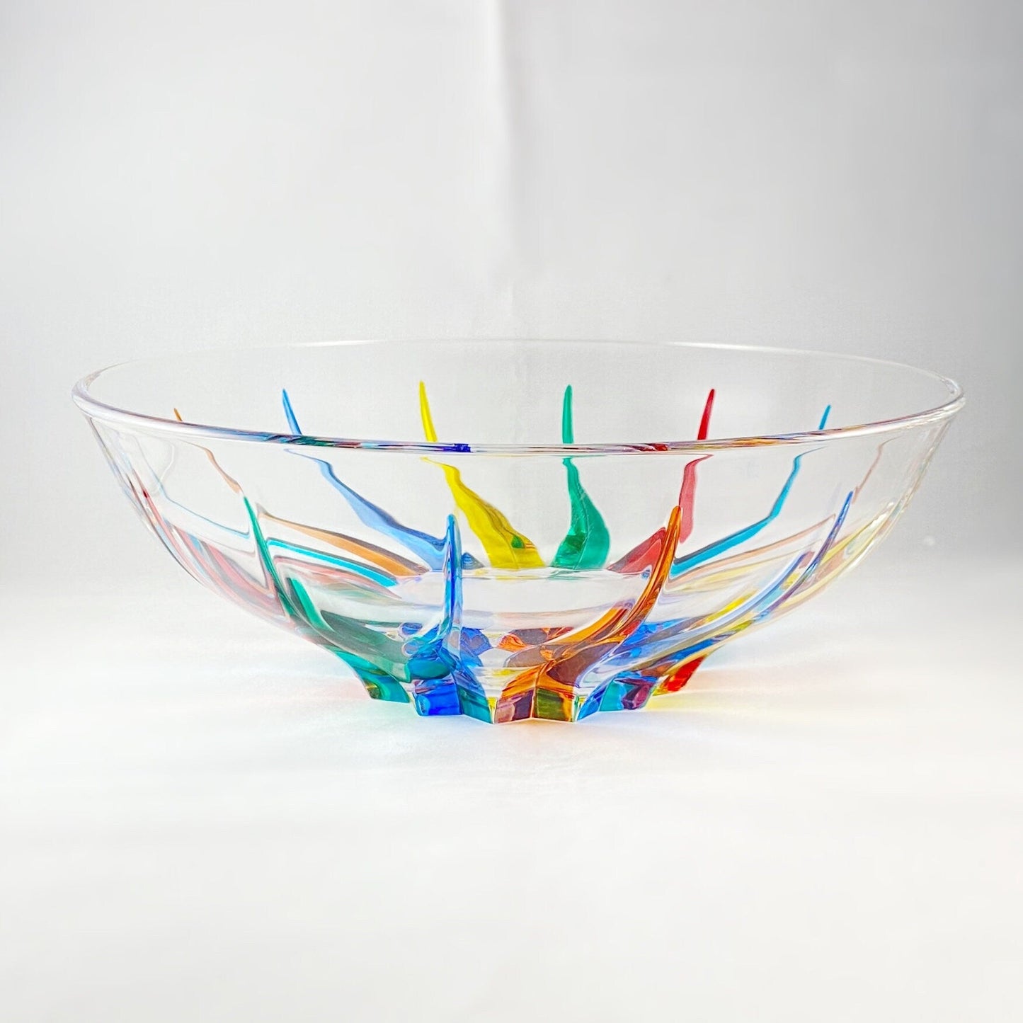 Large Venetian Glass Trix Bowl - Handmade in Italy, Colorful Murano Glass Statement Bowl