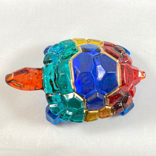 Large Venetian Glass Turtle - Handmade in Italy, Colorful Murano Glass