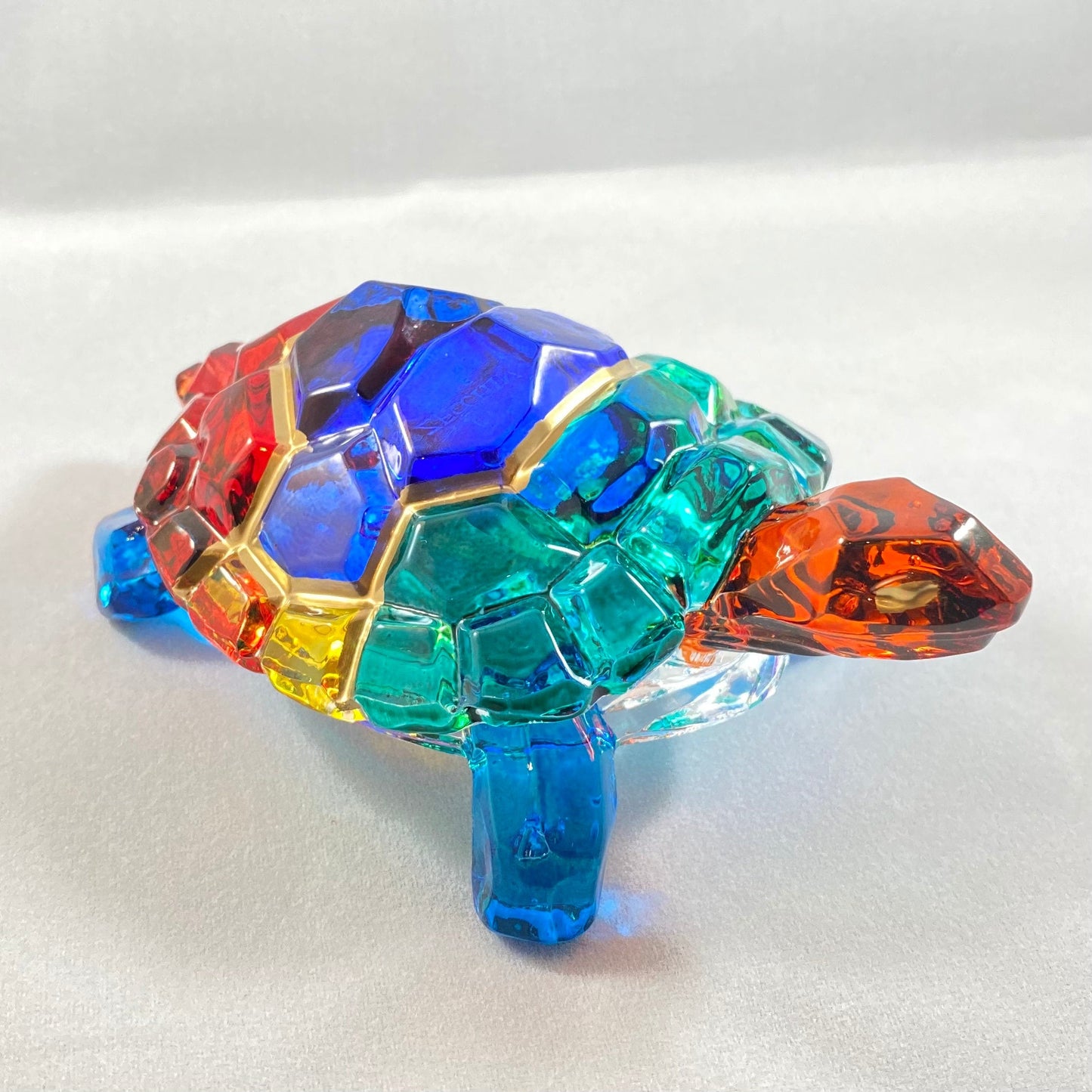 Large Venetian Glass Turtle - Handmade in Italy, Colorful Murano Glass