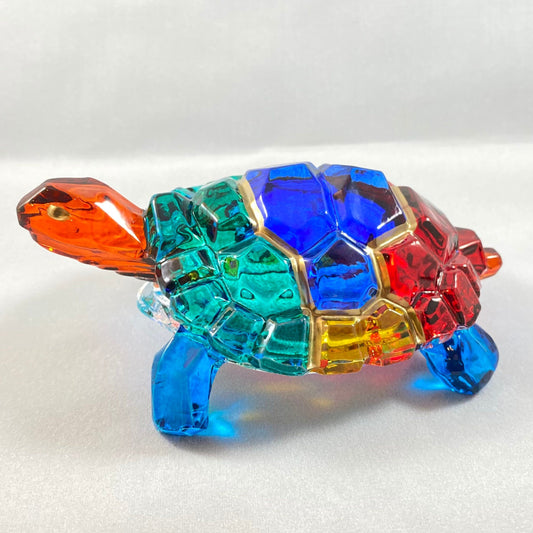 Large Venetian Glass Turtle - Handmade in Italy, Colorful Murano Glass