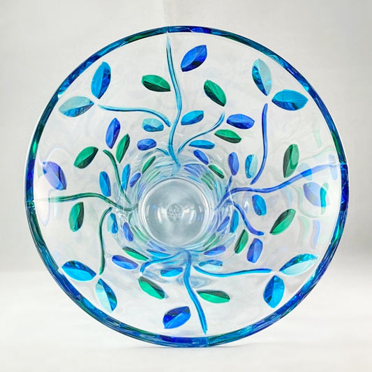 Large Wide Mouth Venetian Glass Tree of Life Vase - Handmade in Italy, Colorful Murano Glass
