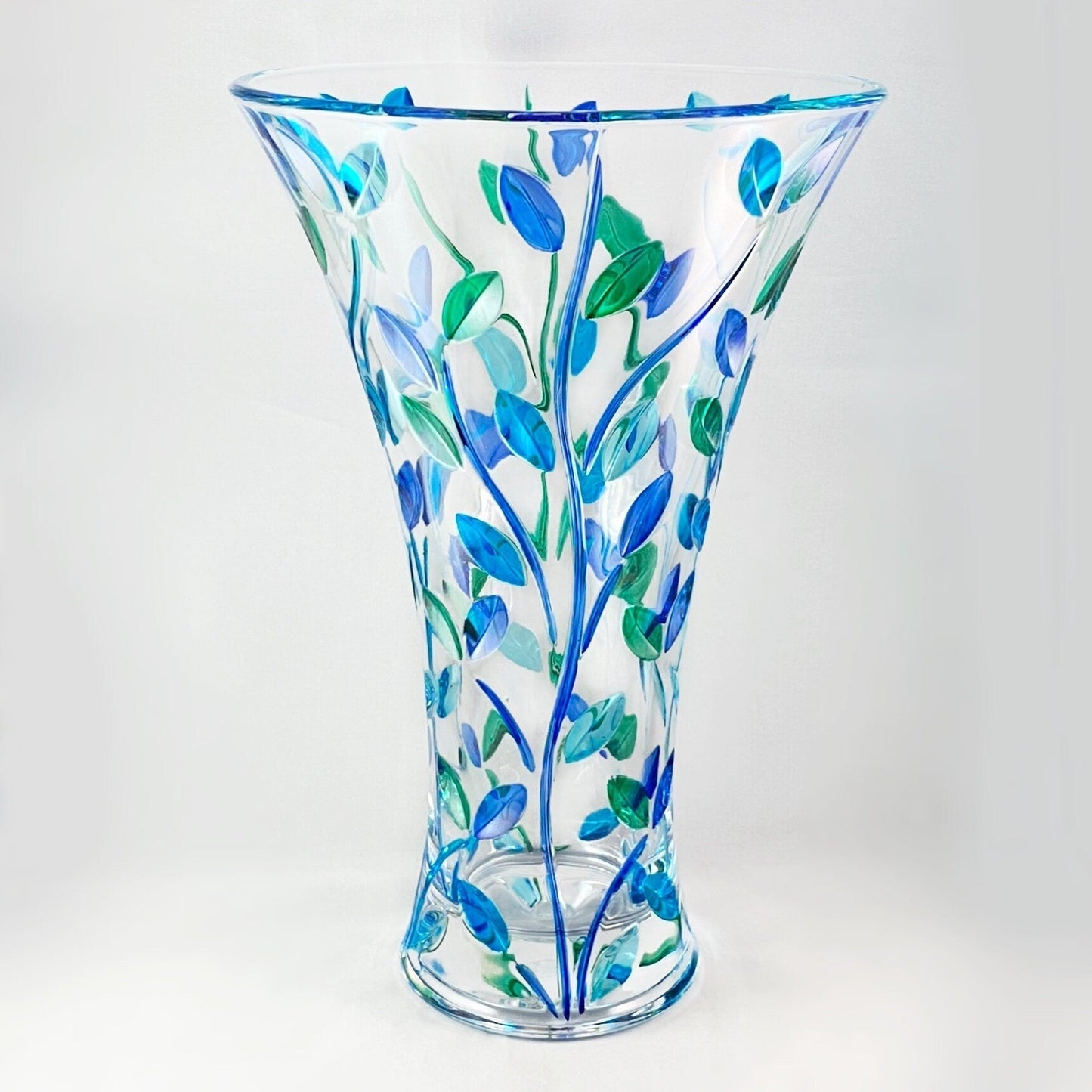 Large Wide Mouth Venetian Glass Tree of Life Vase - Handmade in Italy, Colorful Murano Glass
