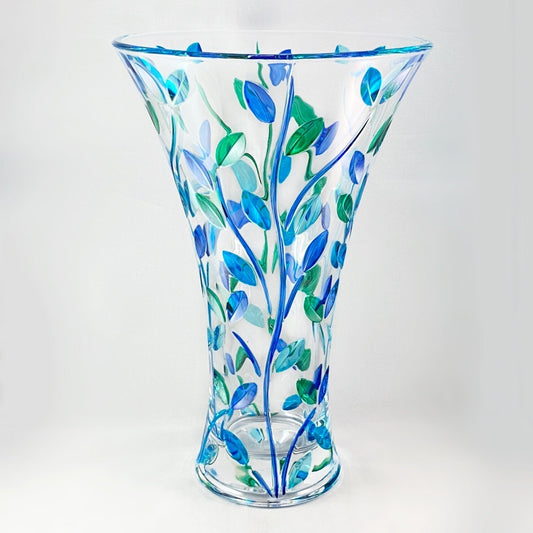 Large Wide Mouth Venetian Glass Tree of Life Vase - Handmade in Italy, Colorful Murano Glass