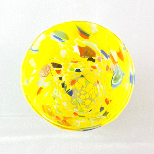 Lemon Yellow Venetian Glass Drinking Glass - Handmade in Italy, Colorful Murano Glass