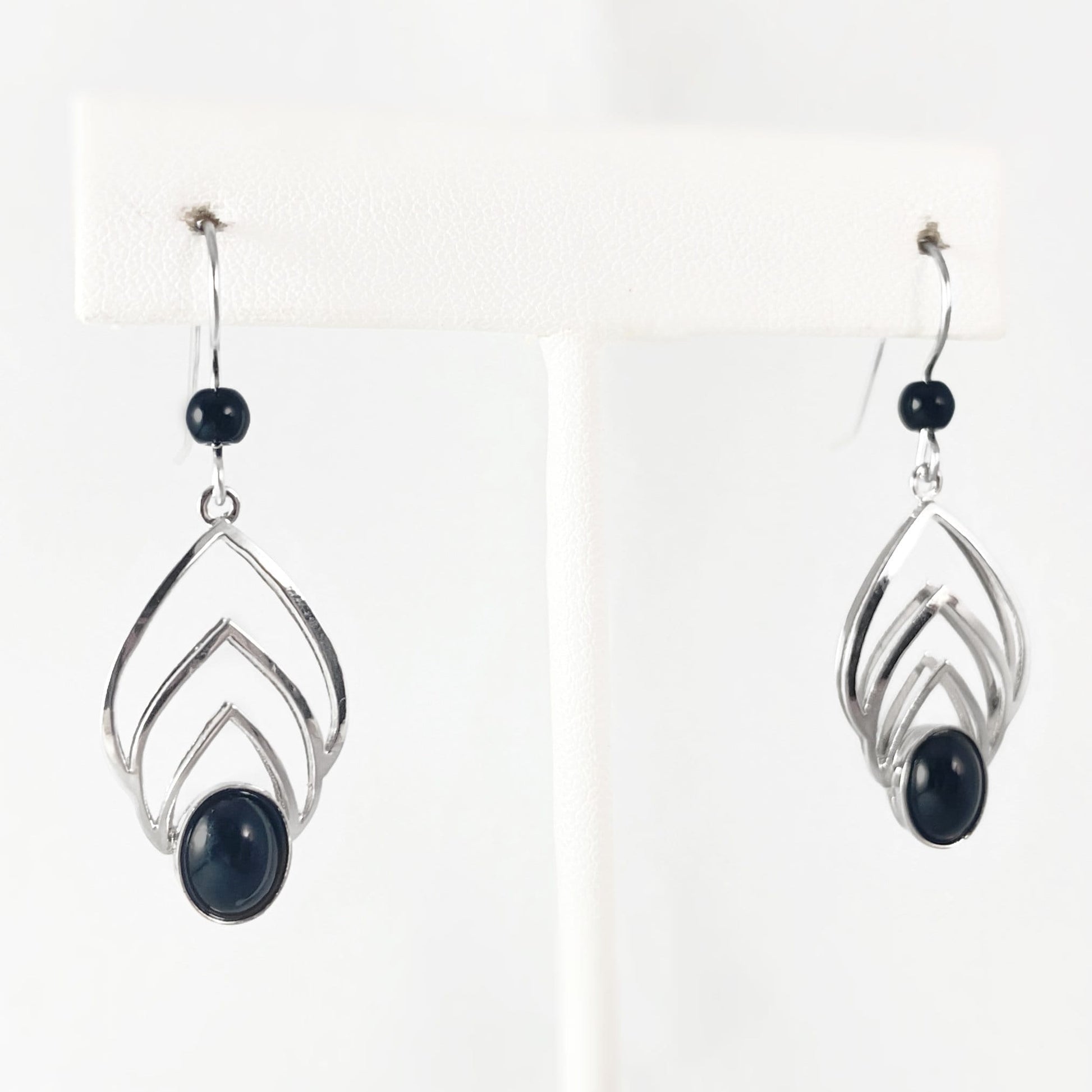 Lightweight Handmade Geometric Aluminum Earrings, Black/Silver Growth