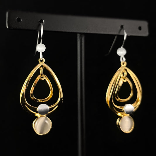 Lightweight Handmade Geometric Aluminum Earrings, Silver/Gold Orbit
