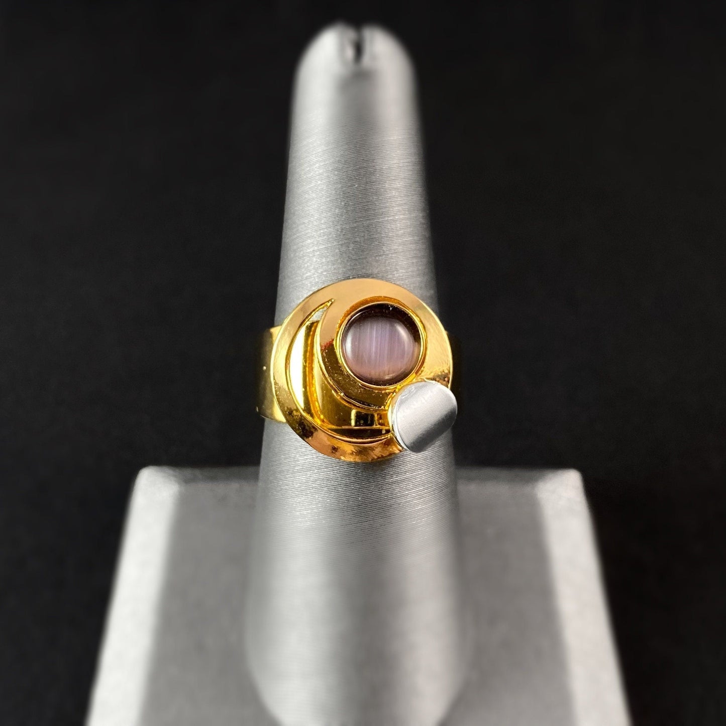 Lightweight Handmade Geometric Aluminum Ring, Gold and Purple