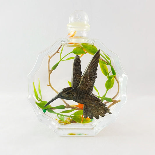 Liquid Candle with Hummingbird, Small Round Liquid Candle/Home Decor - Handmade in USA - Long Burn Time