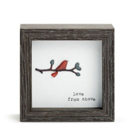 Love From Above Shadow Box, Sharon Nowlan Pebble Art