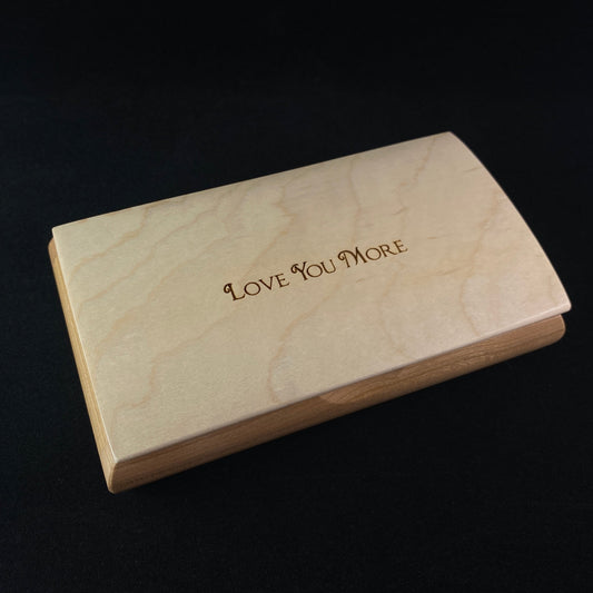 Love You More Quote Box Handmade Wooden Box with Cherry