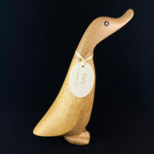 Lucy - Hand-carved and Hand-painted Bamboo Duck