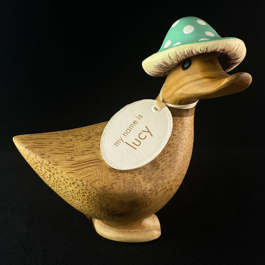 Lucy - Hand-carved and Hand-painted Bamboo Duck