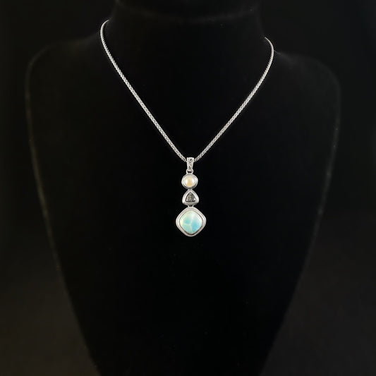 Marahlago Larimar and Sterling Silver Azure Necklace