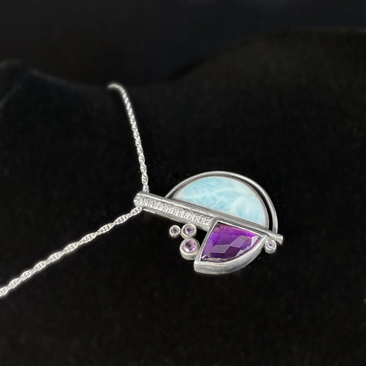 Marahlago Larimar and Sterling Silver Cove Necklace