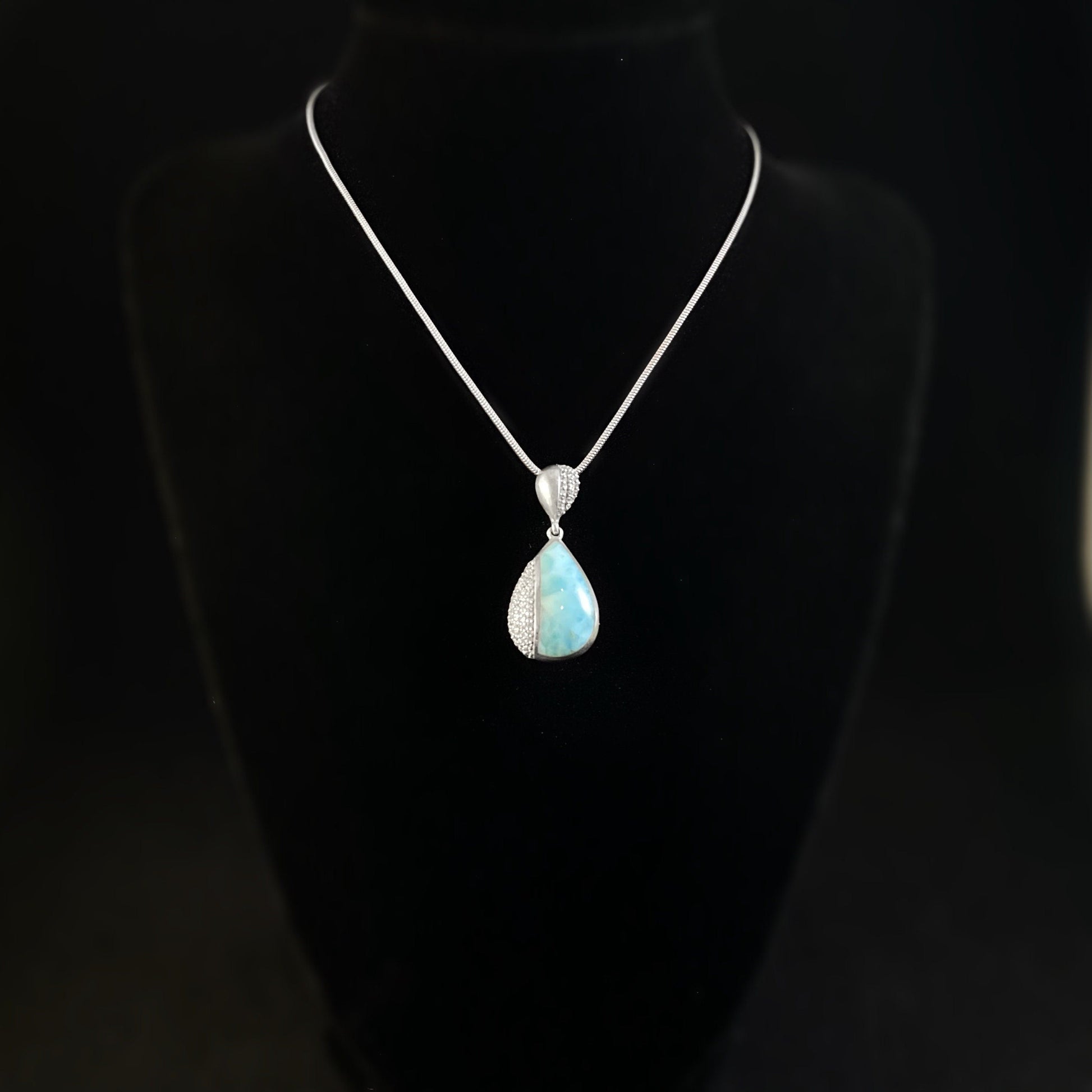 Marahlago Larimar and Sterling Silver Divine Necklace