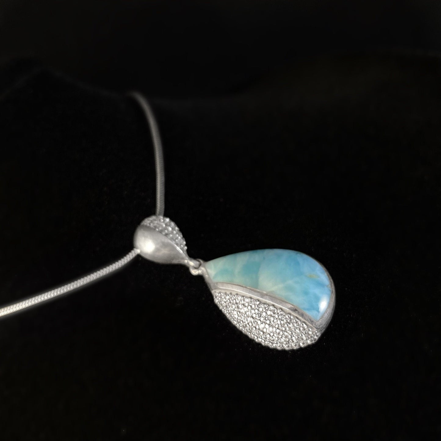 Marahlago Larimar and Sterling Silver Divine Necklace