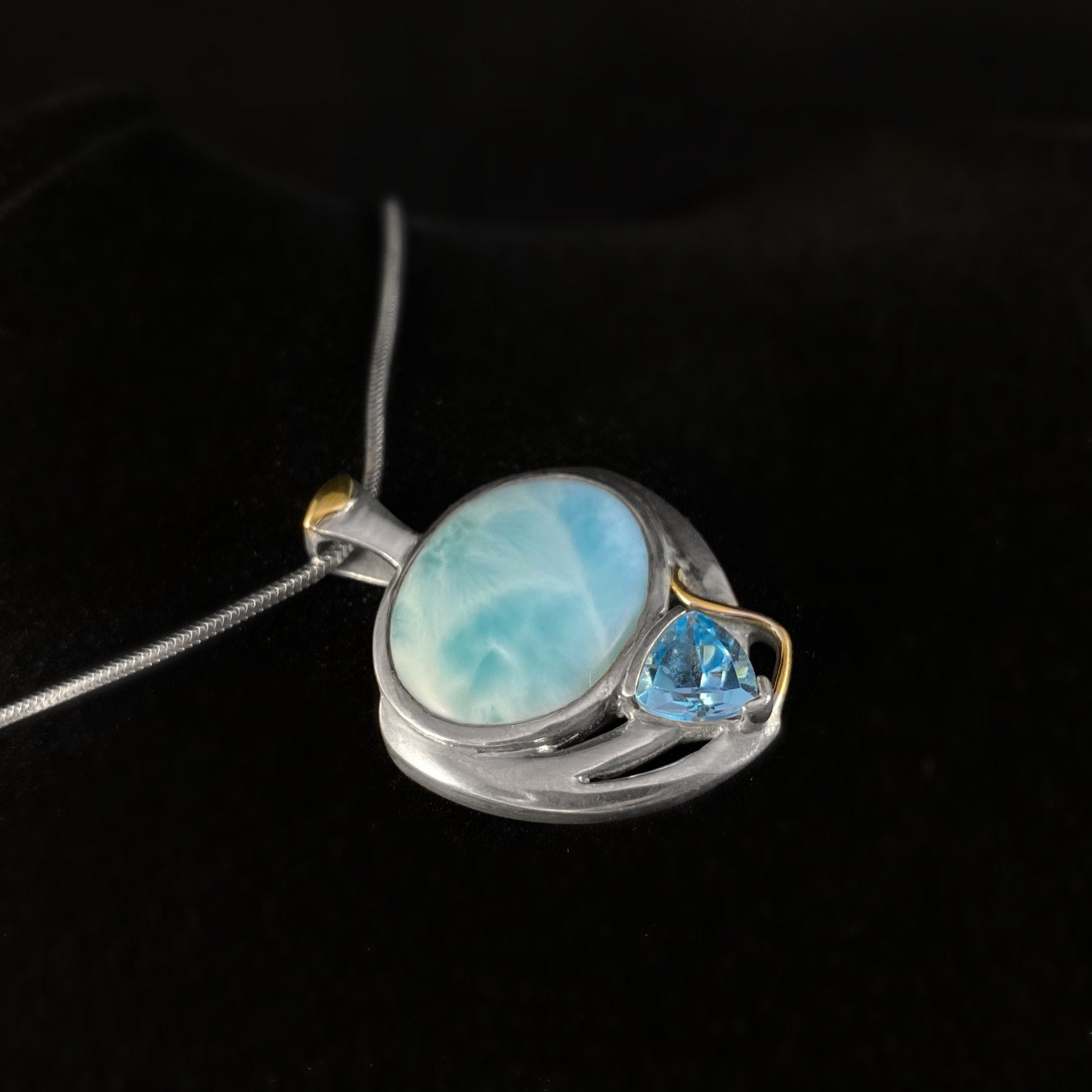 Marahlago Larimar and Sterling Silver Lena Necklace