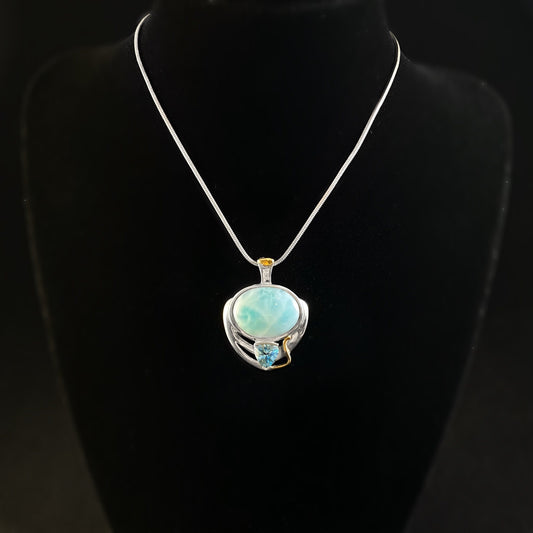 Marahlago Larimar and Sterling Silver Lena Necklace