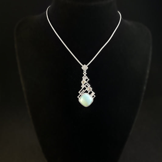 Marahlago Larimar and Sterling Silver Pixel Necklace