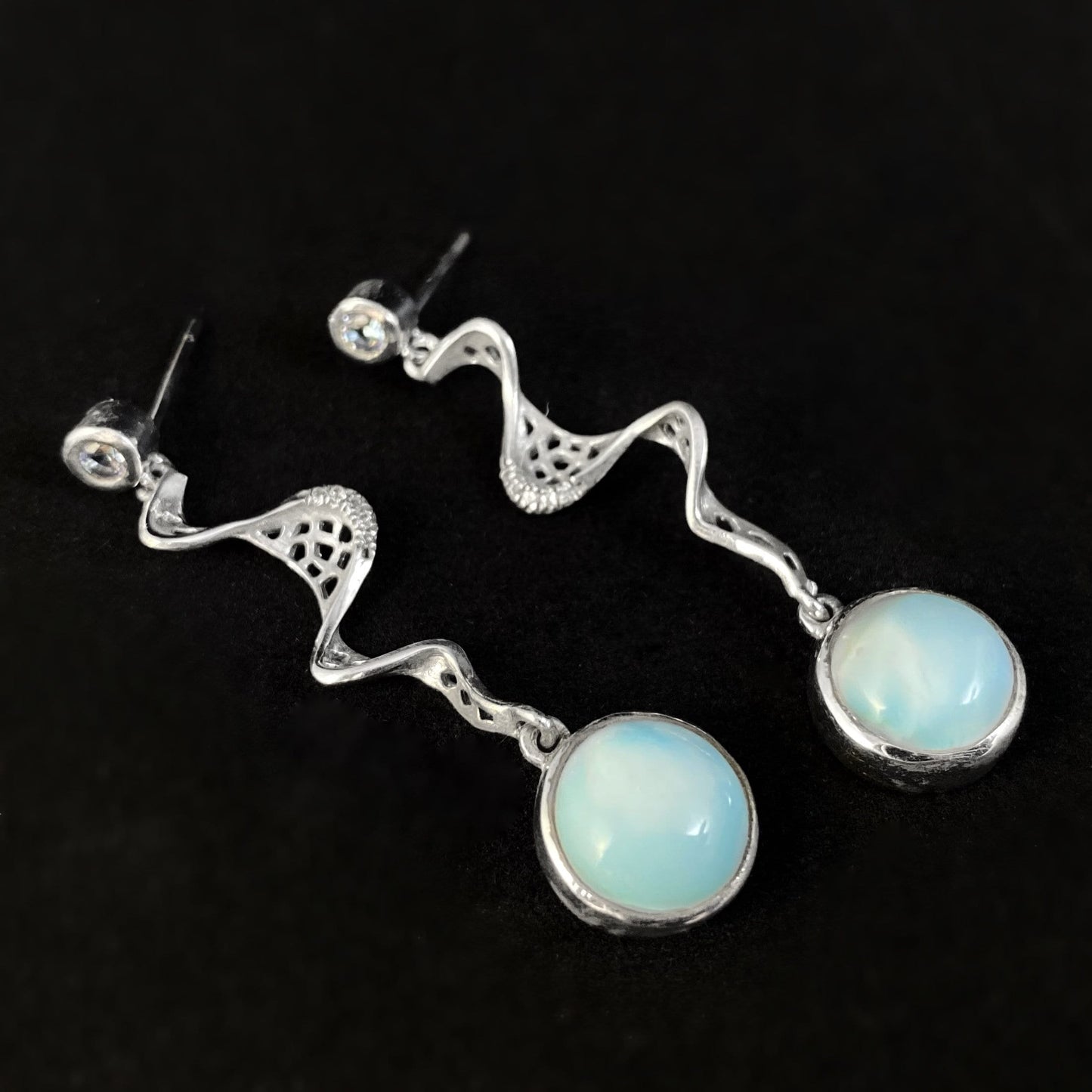 Marahlago Larimar and Sterling Silver Versailles Earrings