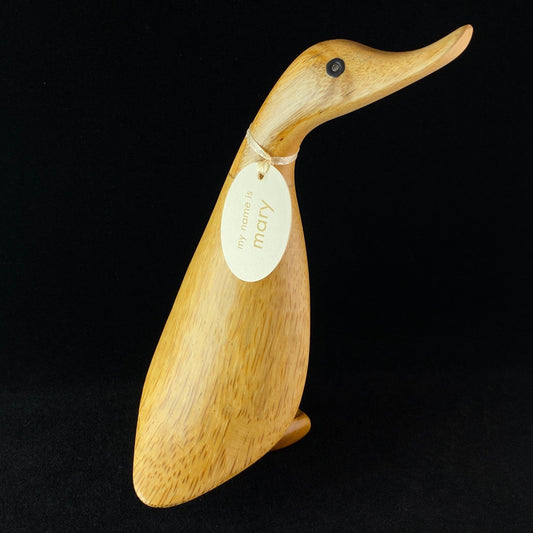 Mary - Hand-carved and Hand-painted Bamboo Duck