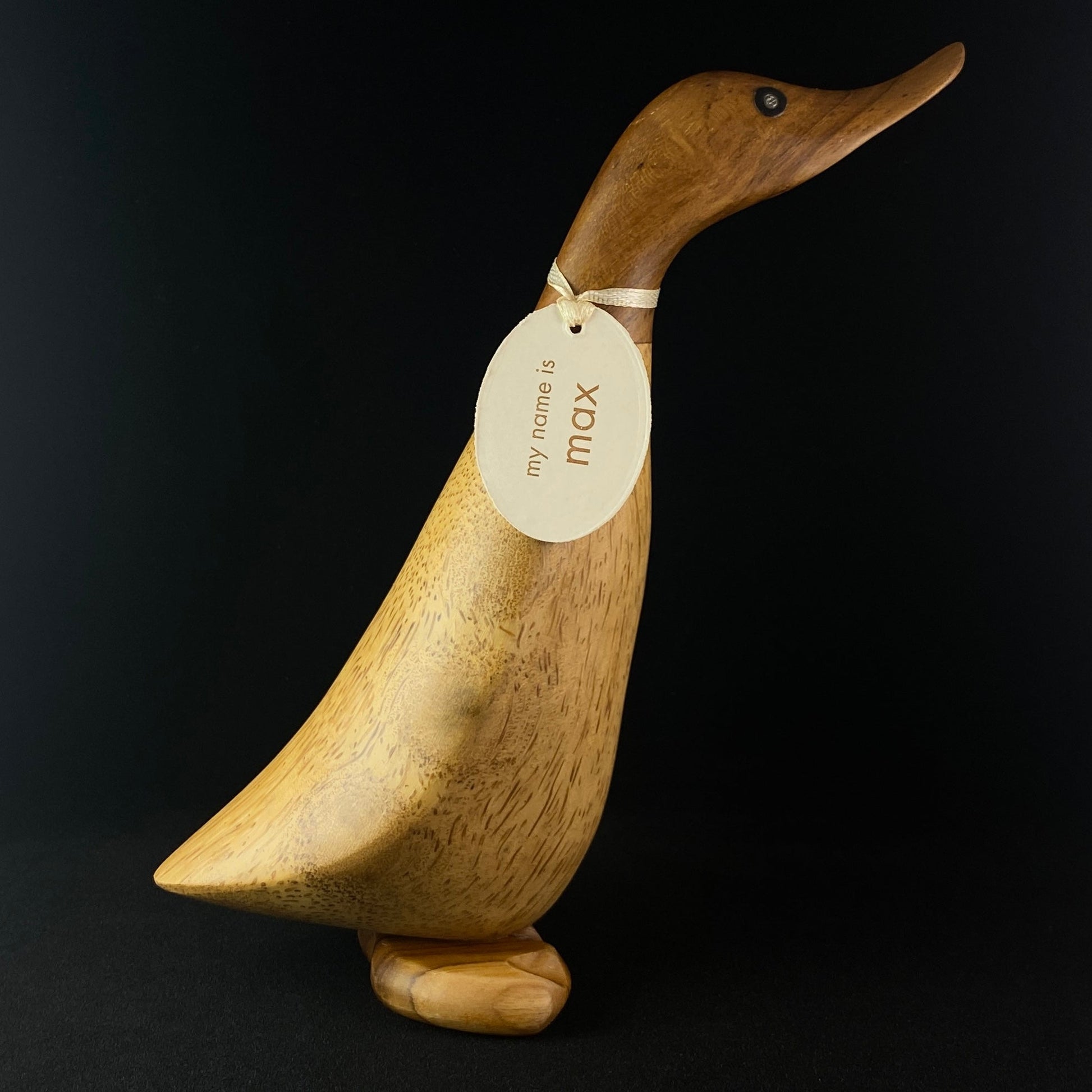 Max - Hand-carved and Hand-painted Bamboo Duck