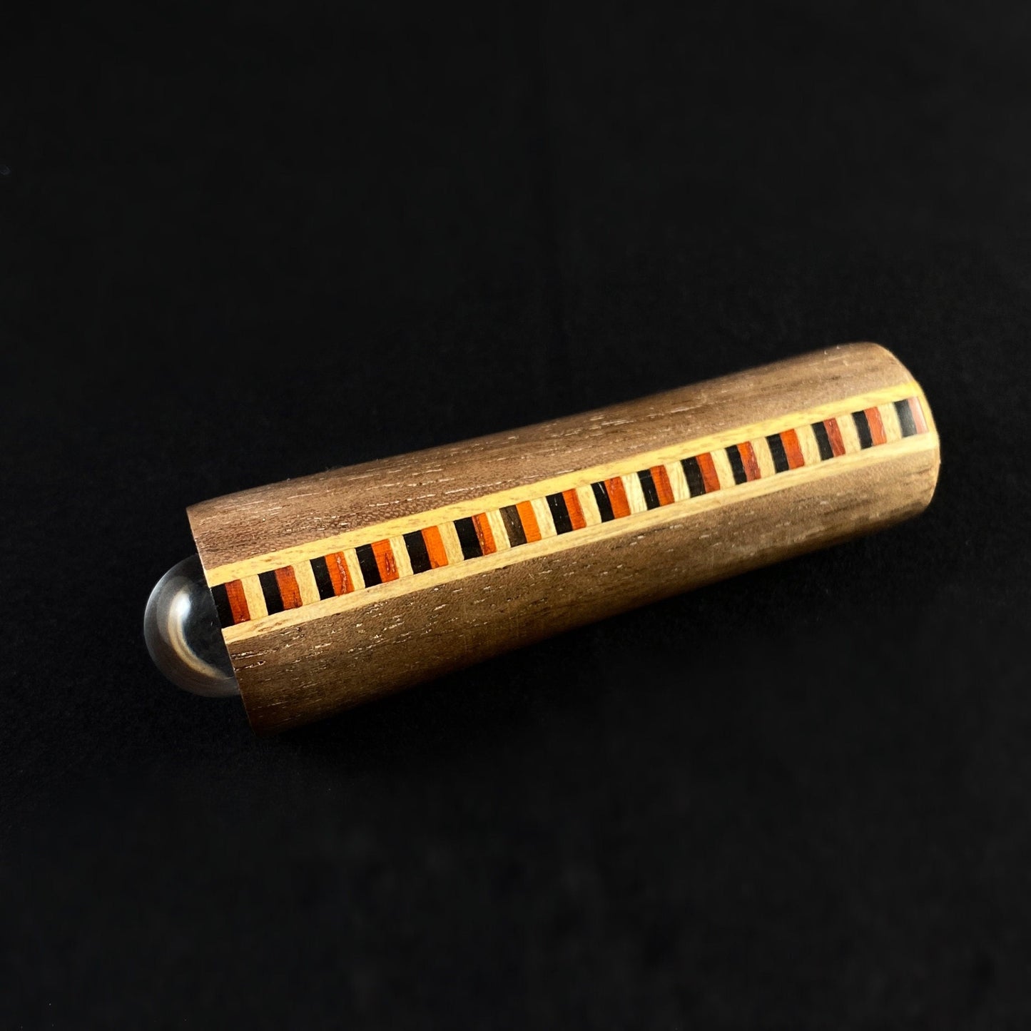 Mini Handmade Wooden Teleidoscope with Double Inlay - Walnut