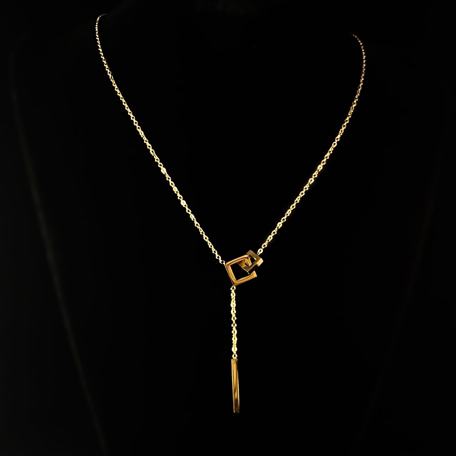 Minimal Gold Squared Pendant Necklace - 3Souls