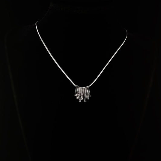 Minimal Silver Bars Timeless Necklace - 3Souls
